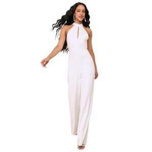 Lulus White Open Back Sleeveless Jumpsuit NWT Size Large White Cocktail Jumpsuit